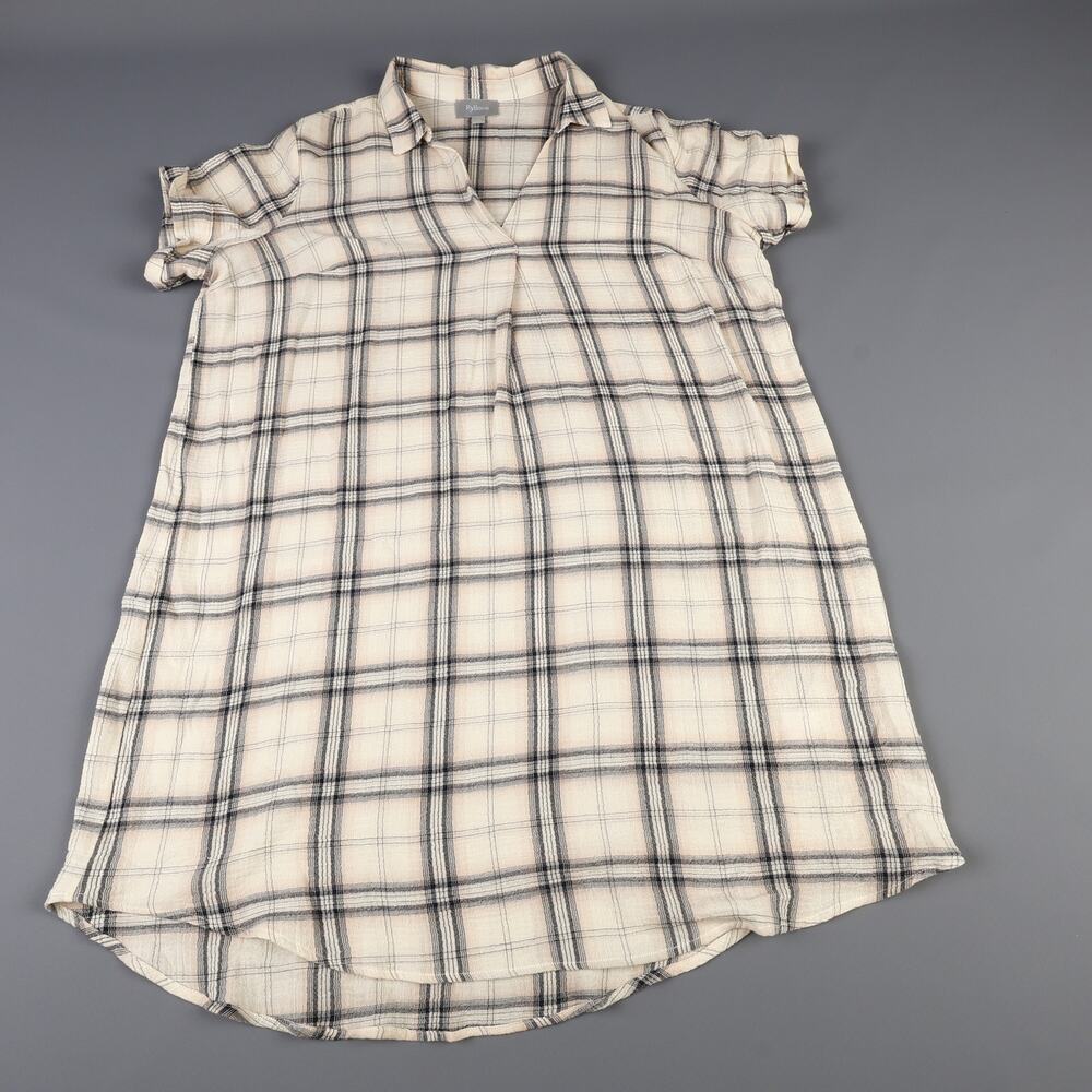 Ryllace Womens 18 Shirt Shift Dress Plaid Collared Organic Cotton 47710